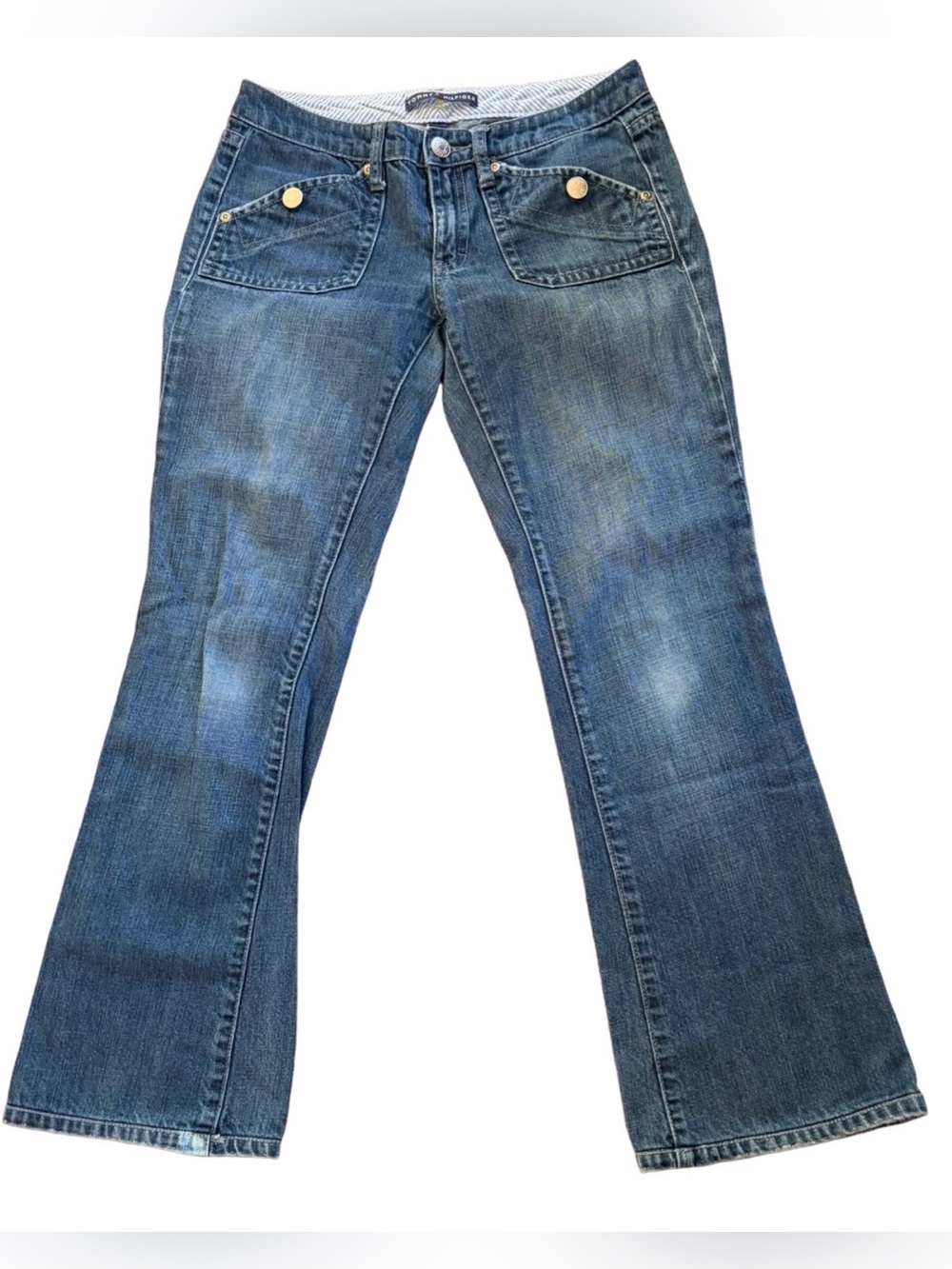Tommy Hilfiger Y2K Low Rise Medium Wash Bootcut Flare Jeans 2